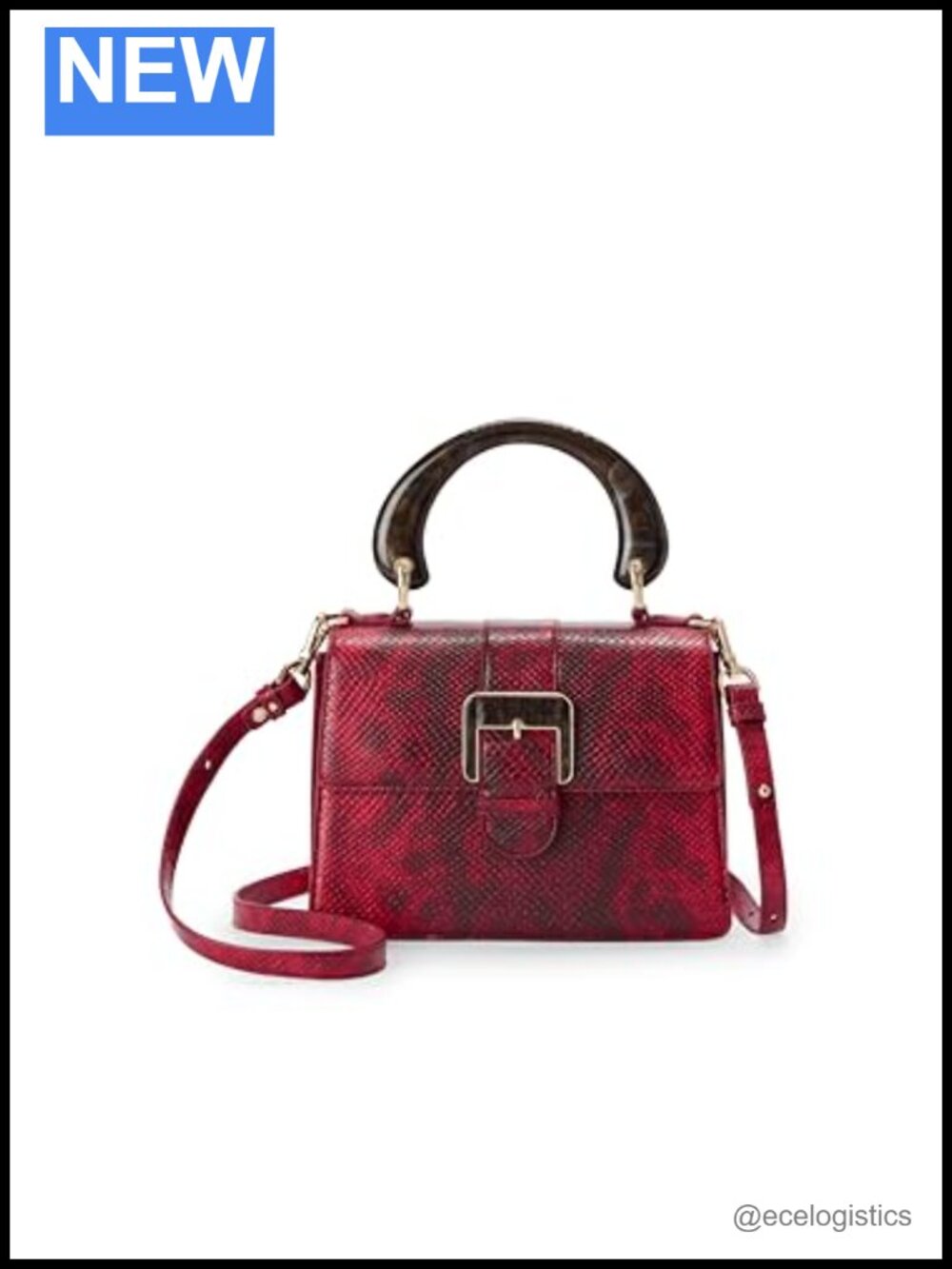Small Leather Satchel Handbag with Crossbody Strap